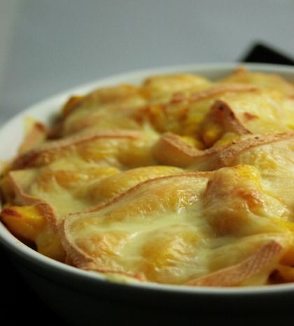Μπακαλιάρος με πατάτες au gratin