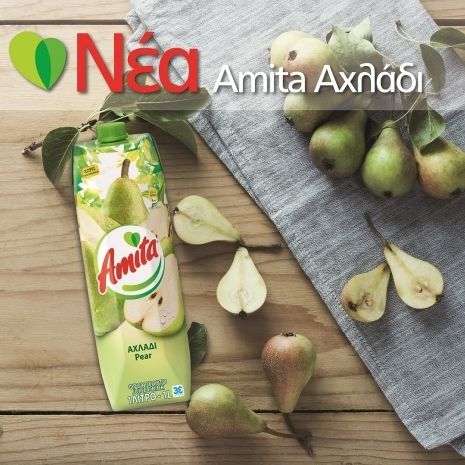 Νέα Amita Αχλάδι: Απόλαυση χυμού φρούτου στο ποτήρι σου!