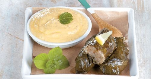 Ντολμαδάκια με τζατζίκι από γλυκοκολοκύθα και μέντα