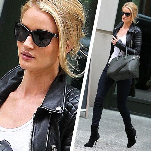 Rosie Huntington-Whiteley: κομψή με μοτοσυκλετιστικό αέρα στη Νέα Υόρκη