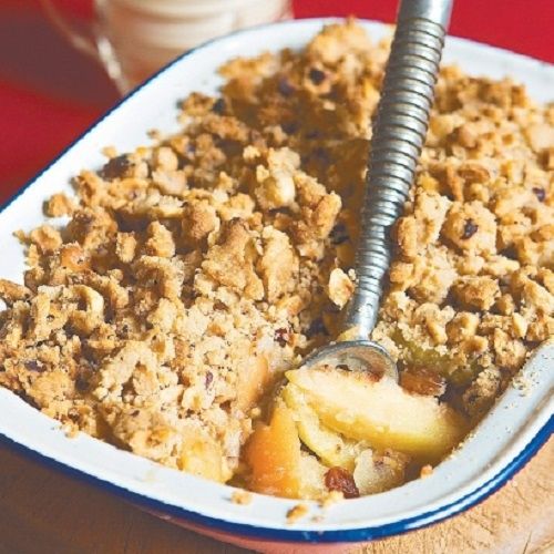 Crumble δύο ειδών μήλων