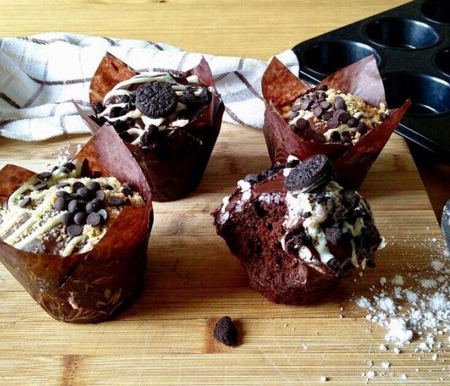 Muffins διπλής σοκολάτας