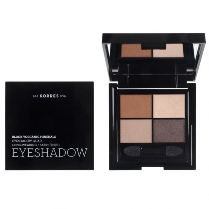 Black Volcanic Minerals Eyeshadow Quads, απόχρωση Bare Nudes, Korres