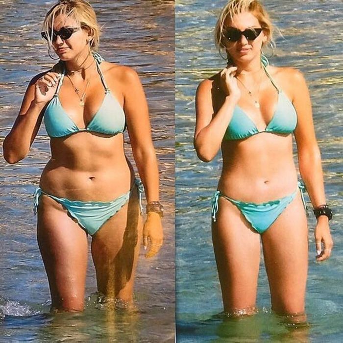 Η Κωνσταντίνα Σπυροπούλου με και χωρίς photoshop