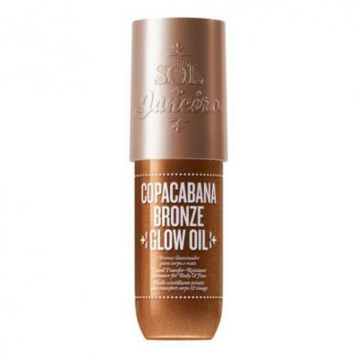SOL DE JANEIRO, COPACABANA BRONZE GLOW OIL. Τονίζει το σοκολατένιο μαύρισμα, μοσχοβολάει καλοκαίρι και ενυδατώνει σε βάθος.