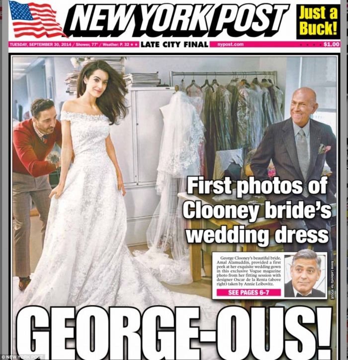 Γάμος Clooney- Alamuddin: Δείτε για πρώτη φορά το νυφικό της Amal!