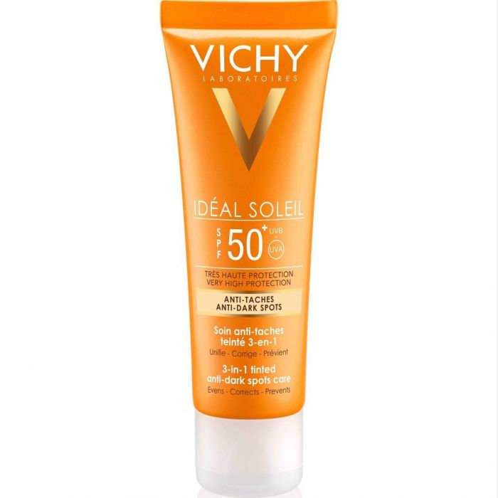 Vichy Ideal Soleil Spf50+ Cream 3-in-1 Tinted Anti Dark Spots