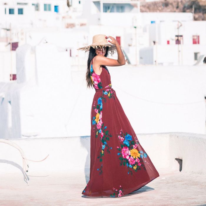 Μaxi, floral φόρεμα