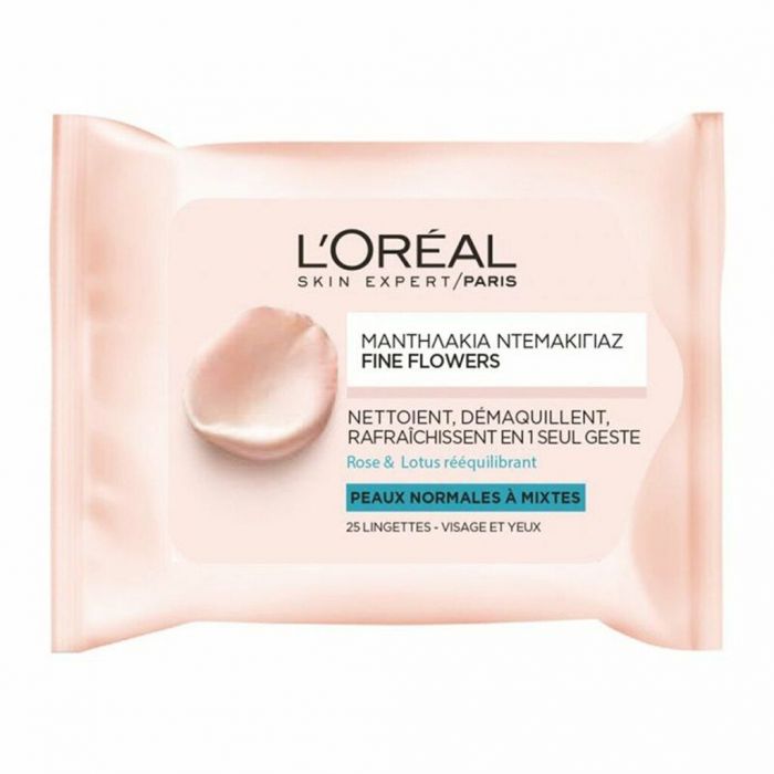 L'OREAL, FINE FLOWERS ΜΑΝΤΗΛΑΚΙΑ ΚΑΘΑΡΙΣΜΟΥ ΓΙΑ ΚΑΝΟΝΙΚΕΣ/ΜΙΚΤΕΣ ΕΠΙΔΕΡΜΙΔΕΣ