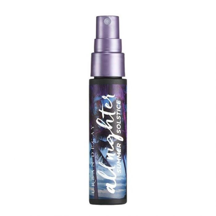 URBAN DECAY, ALL NIGHTER SUMMER SOLSTICE SETTING SPRAY TRAVEL SIZE. Κάνει το μακιγιάζ σου να κρατά όλο το βράδυ όσο και αν χορέψεις και μυρίζει απλά τέλεια.