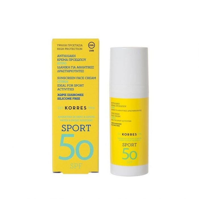 KORRES, ΚΙΤΡΟ SPORT ΑΝΤΗΛΙΑΚΗ ΚΡΕΜΑ ΠΡΟΣΩΠΟΥ SPF50