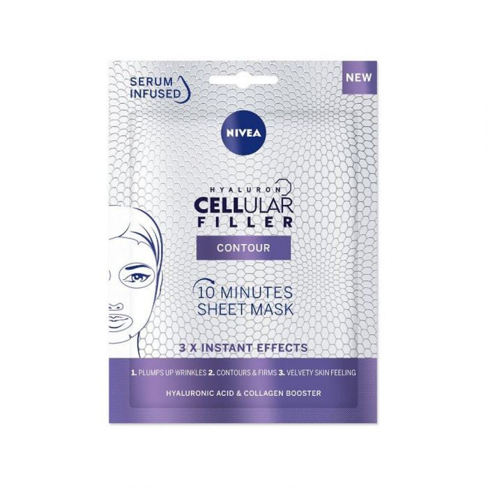 NIVEA, CELLULAR FILLER ΥΦΑΣΜΑΤΙΝΗ ΜΑΣΚΑ ΑΝΑΠΛΗΡΩΣΗΣ ΟΓΚΟΥ: Μάσκα ενυδάτωσης και σύσφιξης, που ενεργοποιεί τα κύτταρα του δέρματος για να παράγουν μόνα τους υαλουρονικό οξύ και κολλαγόνο.