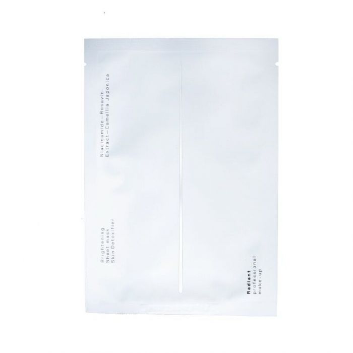 RADIANT, DETOX BRIGHTENING SHEET MASK: Μάσκα με νιασιναμίδη και υαλουρονικό οξύ. Προσφέρει φωτεινότητα και λάμψη στο πρόσωπο, αλλά παράλληλα ενυδατώνει και έχει αντιρυτιδικές ιδιότητες.