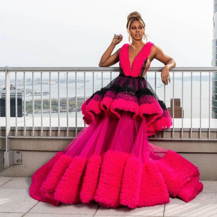 H Laverne Cox με φόρεμα Christian Siriano