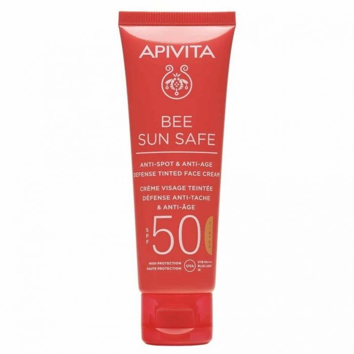 APIVITA, BEE SUN SAFE ΚΡΕΜΑ ΠΡΟΣΩΠΟΥ ΚΑΤΑ ΤΩΝ ΠΑΝΑΔΩΝ & ΤΩΝ ΡΥΤΙΔΩΝ ΜΕ ΧΡΩΜΑ SPF50