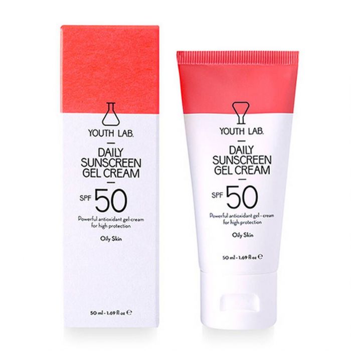YOUTH LAB., DAILY SUNSCREEN GEL CREAM ΑΝΤΗΛΙΑΚΗ ΚΡΕΜΑ-GEL ΠΡΟΣΩΠΟΥ ΜΕ ΧΡΩΜΑ ΛΙΠΑΡΟ ΔΕΡΜΑ SPF50