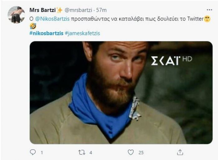 Survivor: Ο Νίκος Μπάρτζης έκανε το χατίρι στον James και το Twitter «τρελάθηκε»