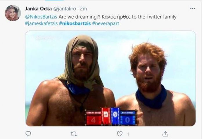 Survivor: Ο Νίκος Μπάρτζης έκανε το χατίρι στον James και το Twitter «τρελάθηκε»