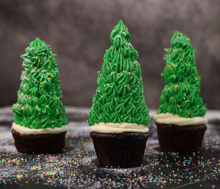 Φτιάξε cupcake χριστουγεννιάτικο δέντρο