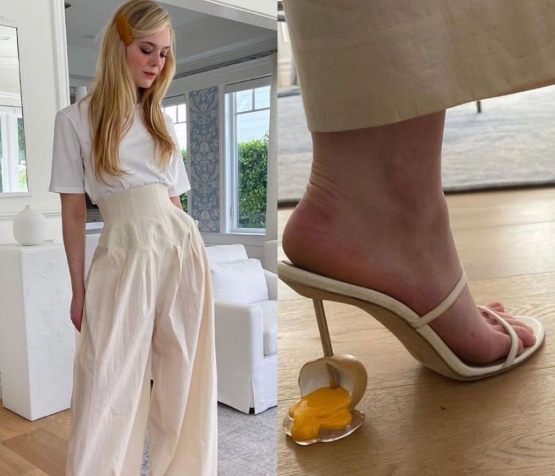 H Elle Fanning δίνει νέα σημασία στον όρο «εκκεντρικά τακούνια»