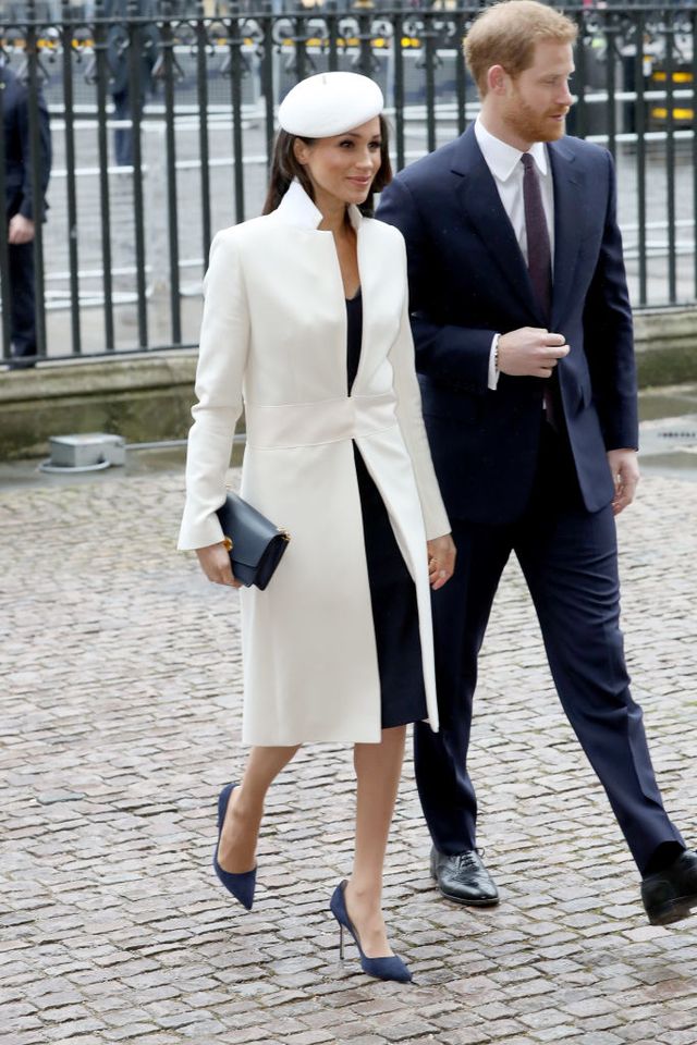 Meghan Markle white coat commonwealth day 1