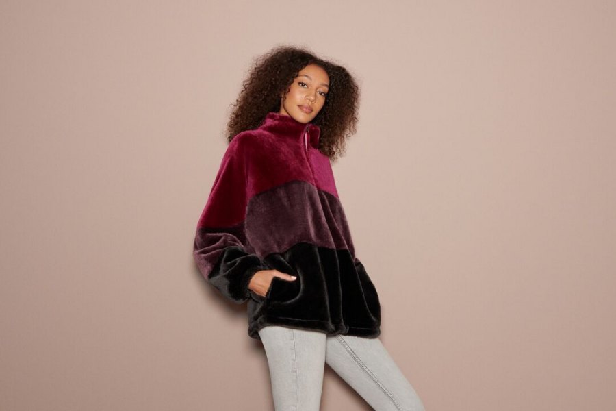 LARGE H21 W ELAINA FAUX FUR JACKET 1117742 WVML AC H