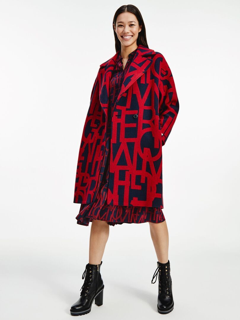 logo coat tommy