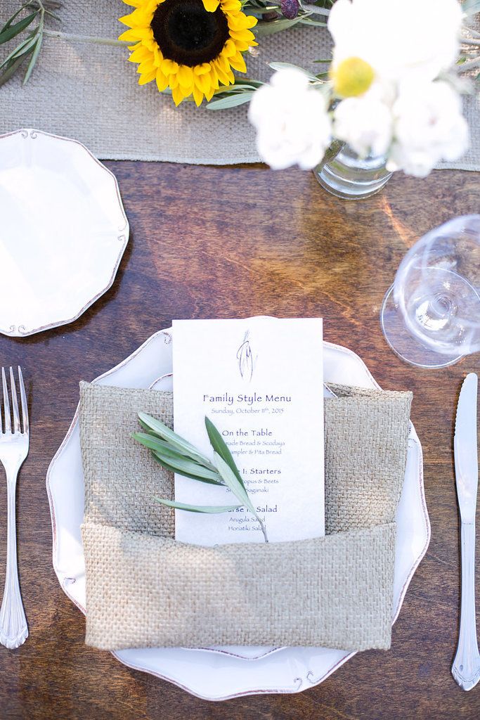 Two essential elements rustic reception greenery burlap 190a8