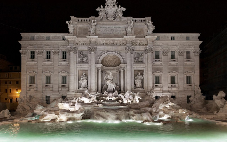 Fontana di Trevi night 1280x800 cdeff