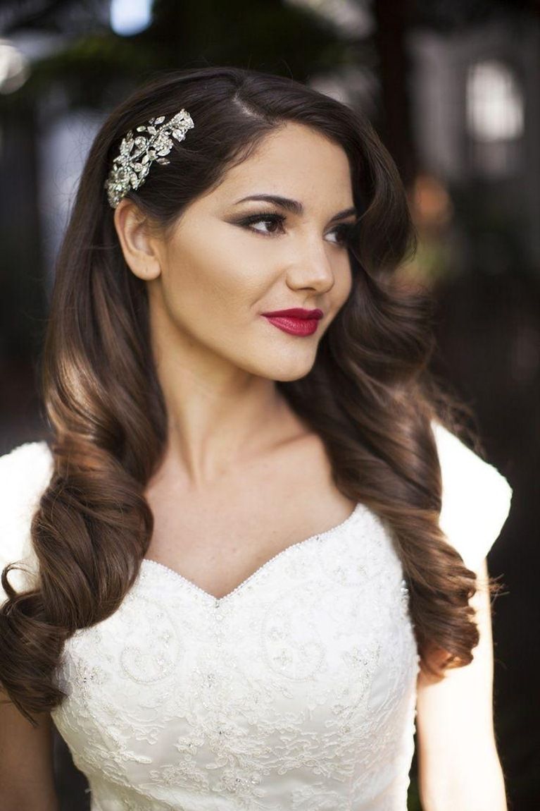 wedding hairstyles for long hair with veil