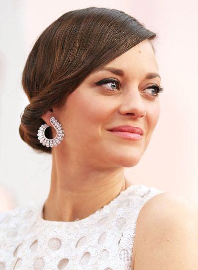 Marion Cotillard Medium Brunette Chic Updo Hairstyle