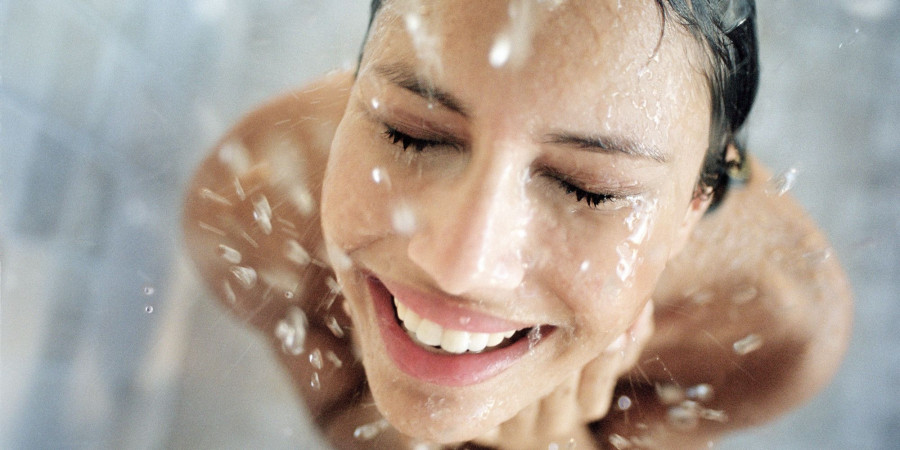 woman in shower