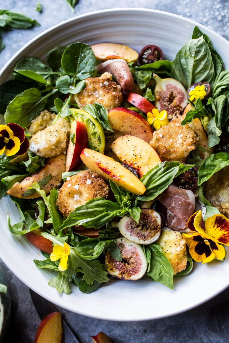 Nectarine and Fried Mozzarella Caprese Salad 4