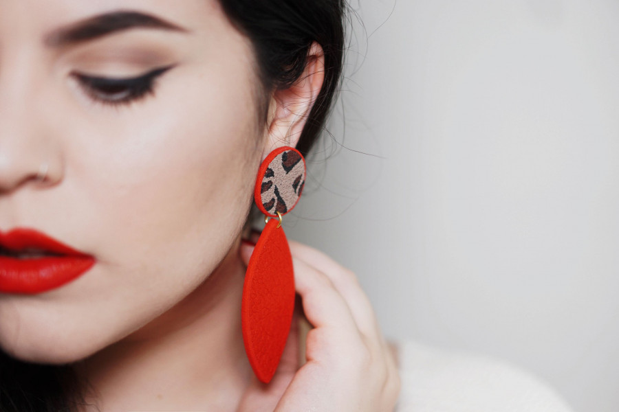 LimeLight jewelry collection by Katerina Sfinari eccentric fashion leopard earrings