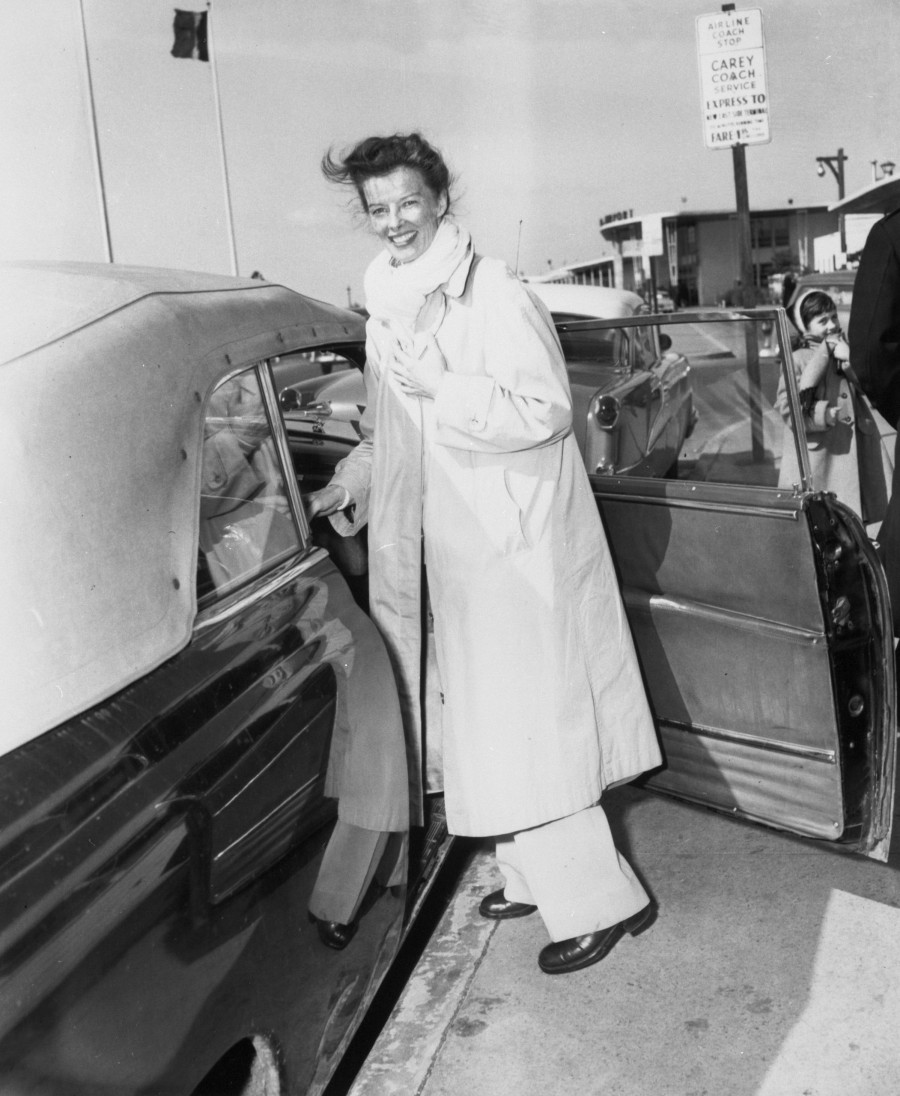 Katharine Hepburn Entering Car